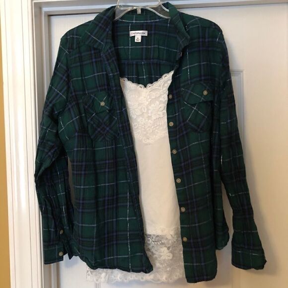 Croft & Barrow Button plaid shirt, xl - Picture 7 of 9